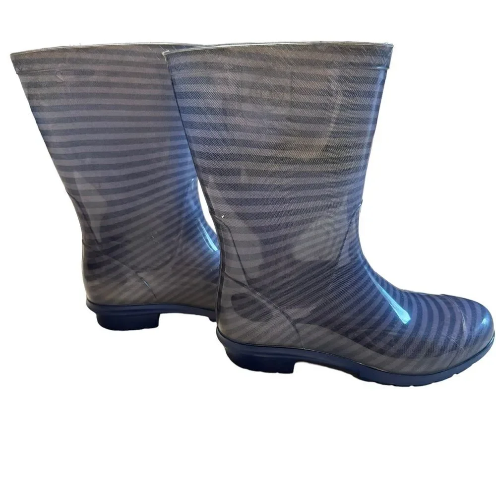 Ugg Raana Girl's Rain Boots Blue Striped Size 2